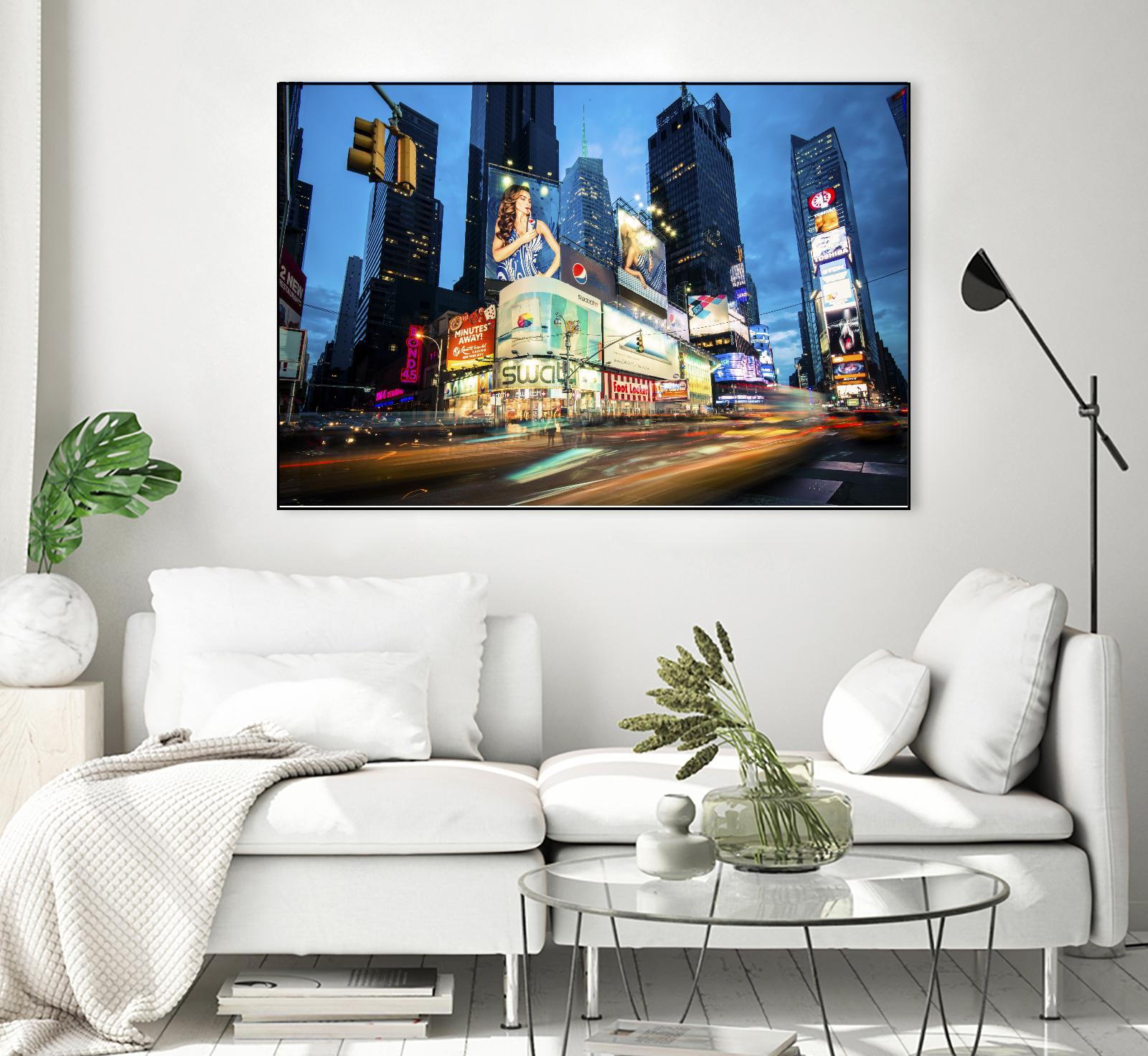 Times Square Rays of Light  III by Guilliame Gaudet on GIANT ART - black city scene