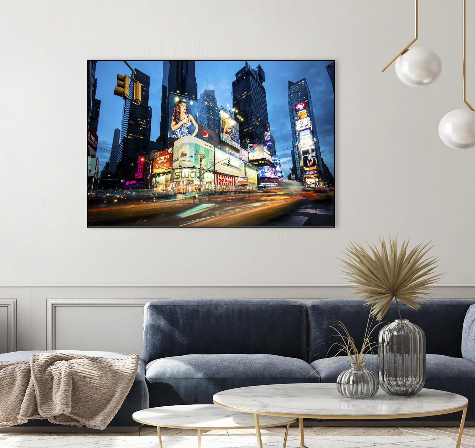 Times Square Rays of Light  III by Guilliame Gaudet on GIANT ART - black city scene