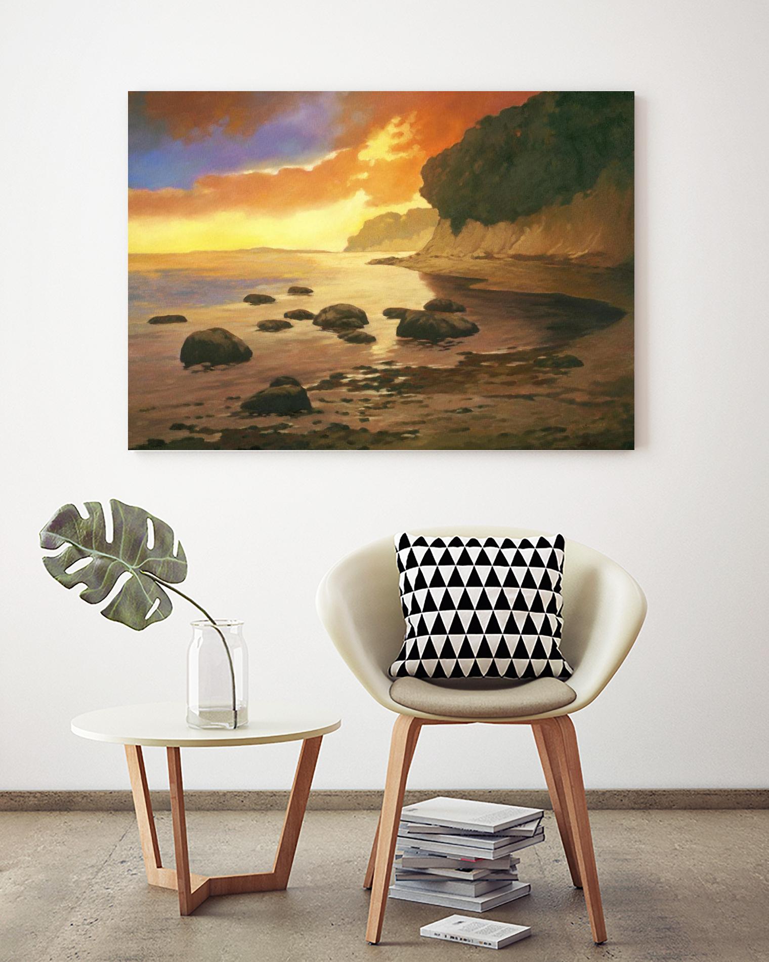 July Evening I by Graham Reynolds on GIANT ART - orange landscape