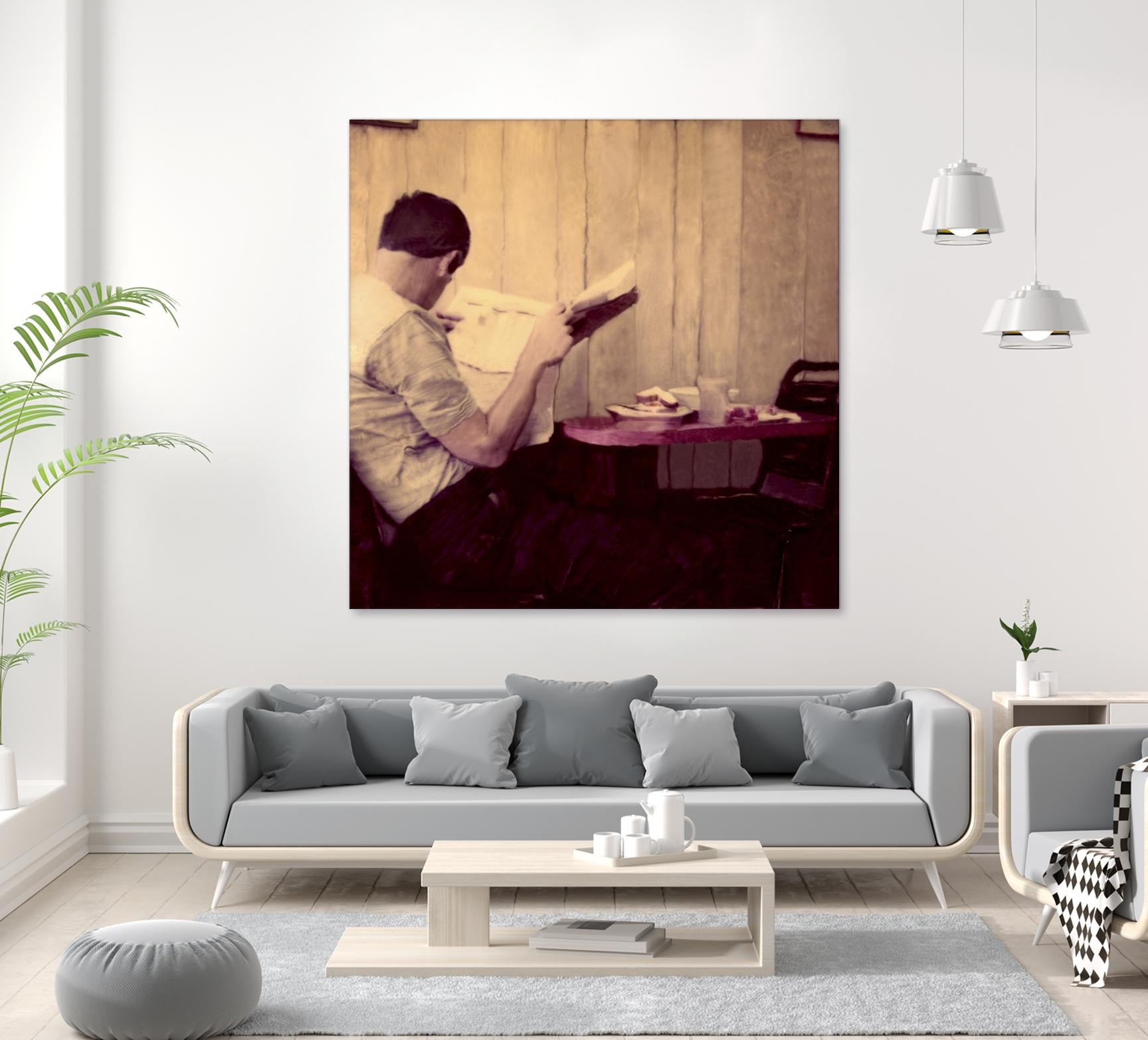Reading Man by Joe Gemignani on GIANT ART - beige photo art