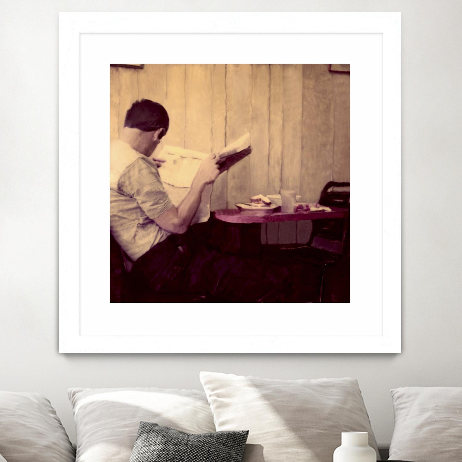 Reading Man by Joe Gemignani on GIANT ART - beige photo art