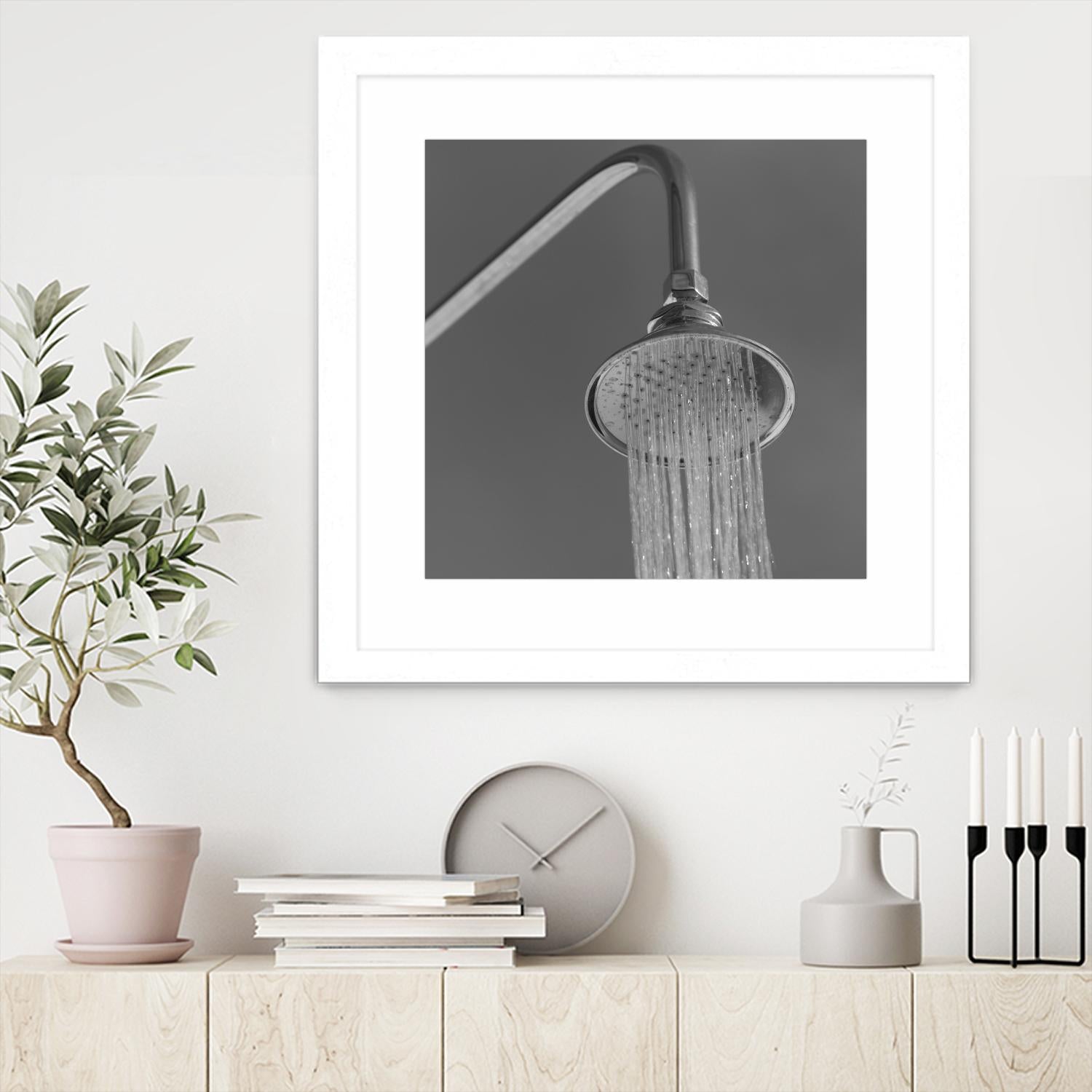 Spa Shower I by Keith Levit on GIANT ART - grey bathroom