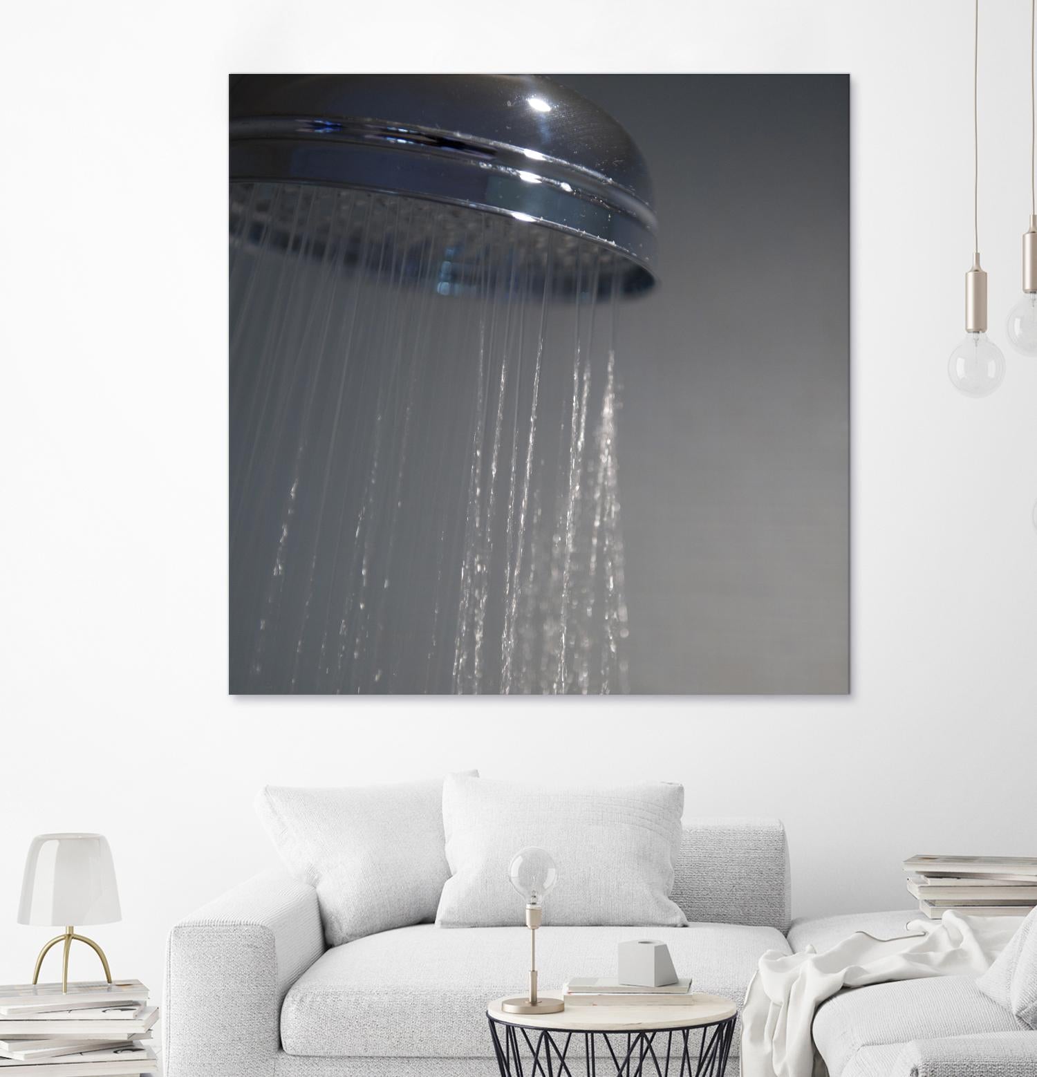 Spa Shower III by Keith Levit on GIANT ART - grey bathroom