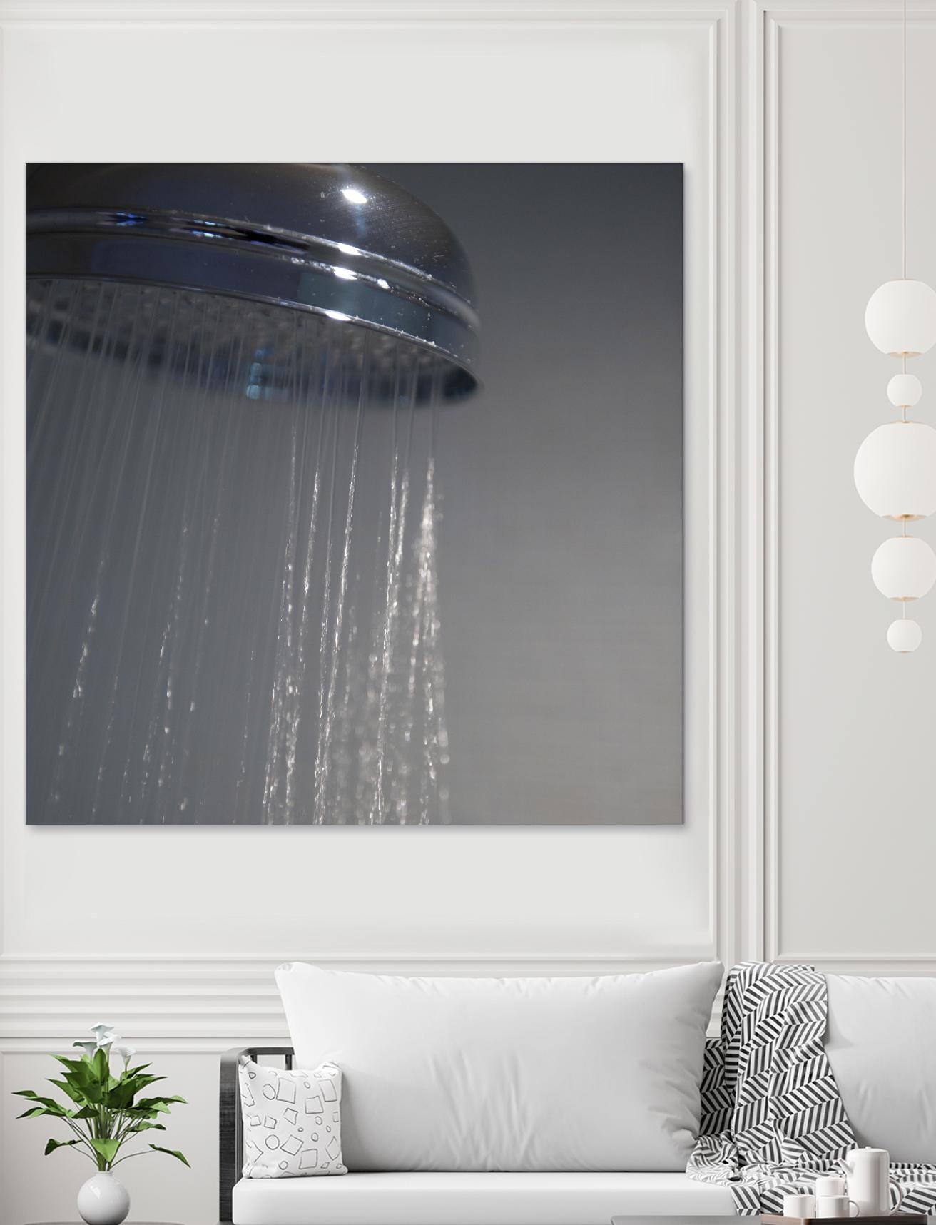 Spa Shower III by Keith Levit on GIANT ART - grey bathroom