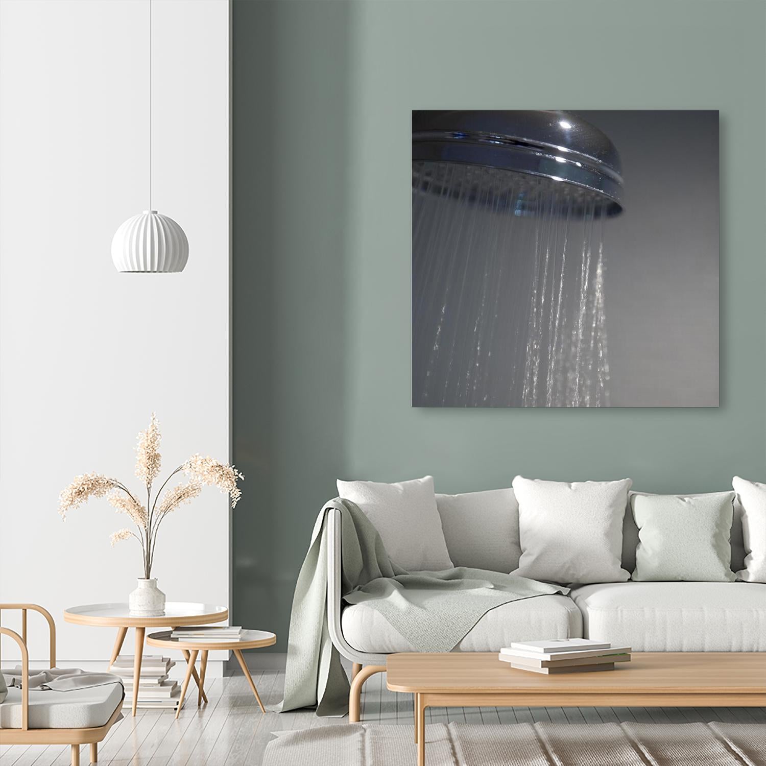 Spa Shower III by Keith Levit on GIANT ART - grey bathroom