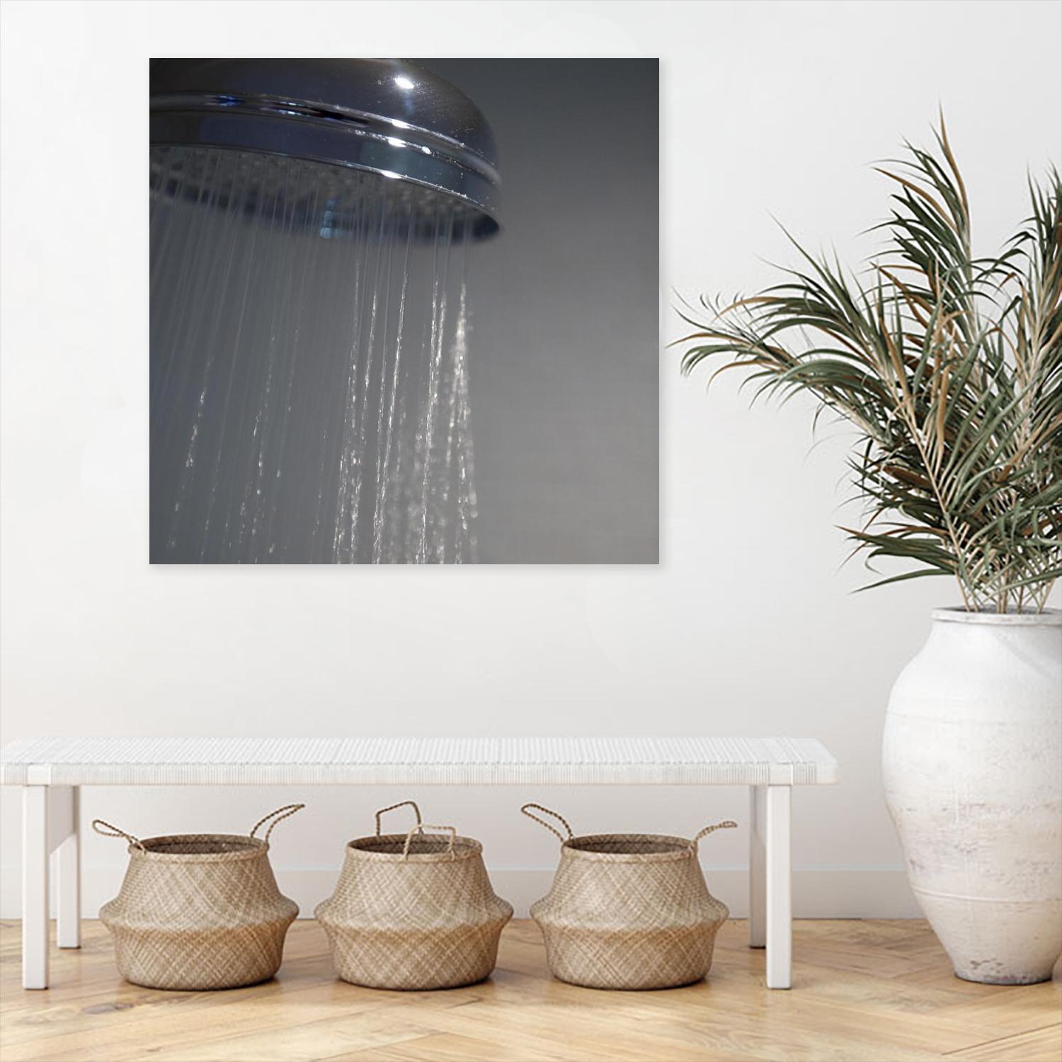 Spa Shower III by Keith Levit on GIANT ART - grey bathroom