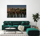 Lower Manhattan at Twilight by Franklin J. Kearney on GIANT ART - yellow city scene
