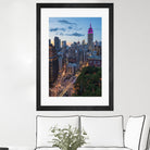 Manhattan Skyline at Twilight by Franklin J. Kearney on GIANT ART - yellow city scene