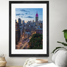 Manhattan Skyline at Twilight by Franklin J. Kearney on GIANT ART - yellow city scene