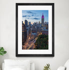 Manhattan Skyline at Twilight by Franklin J. Kearney on GIANT ART - yellow city scene