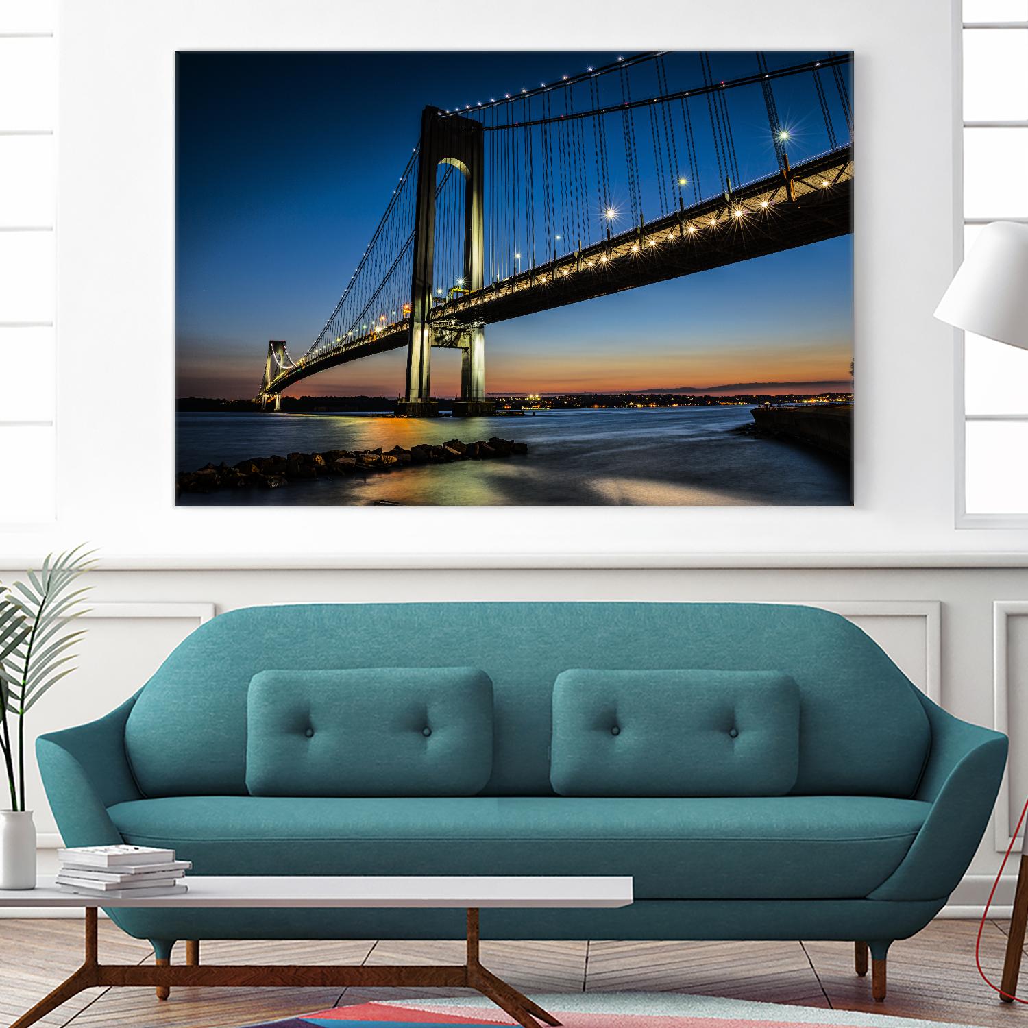 Verrazano Bridge by Franklin J. Kearney on GIANT ART - orange city scene
