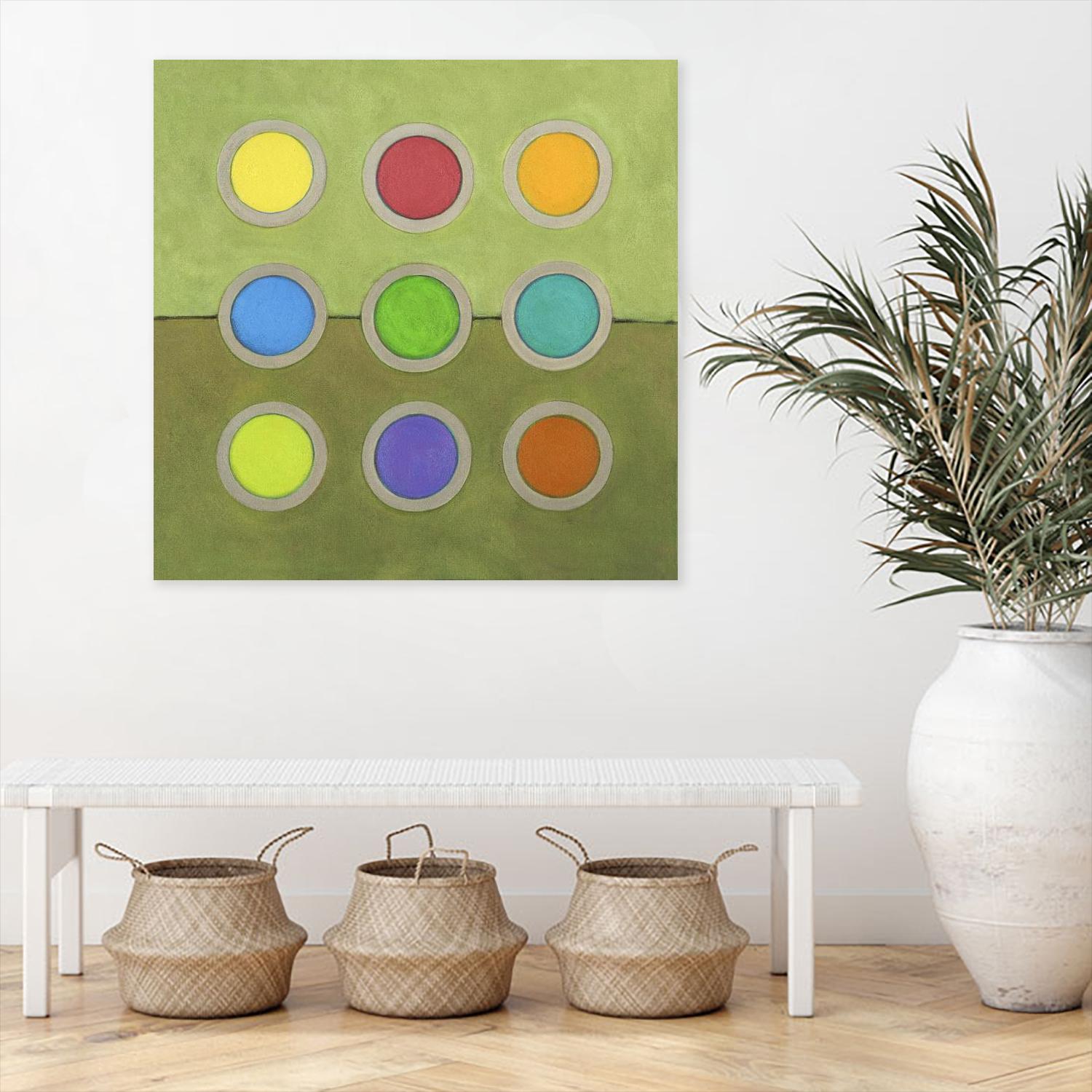 Circle Grid I by Darlene Kulig on GIANT ART - grey abstract