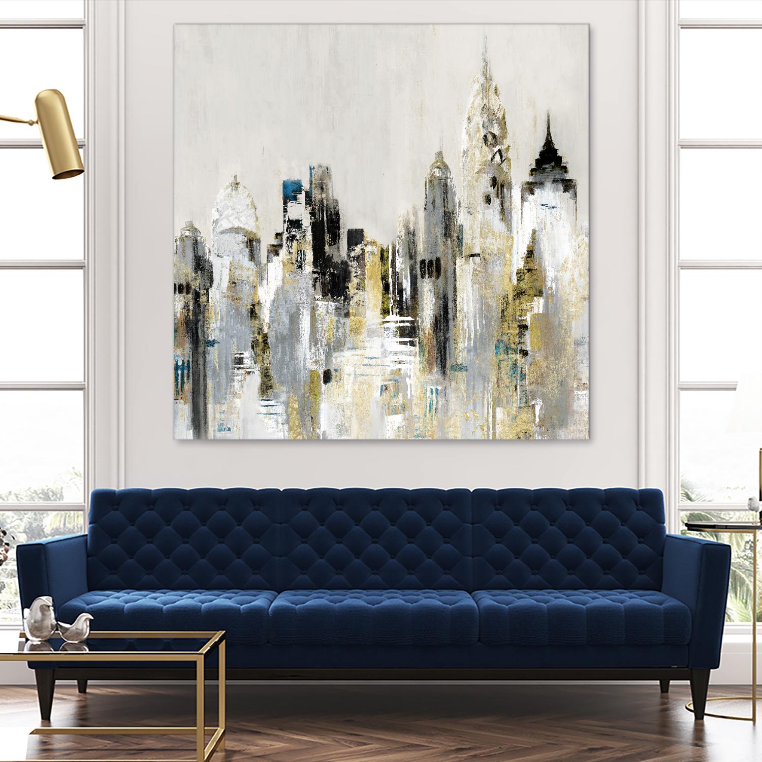Golden Cityscape by Valeria Mravyan on GIANT ART - gold city scene