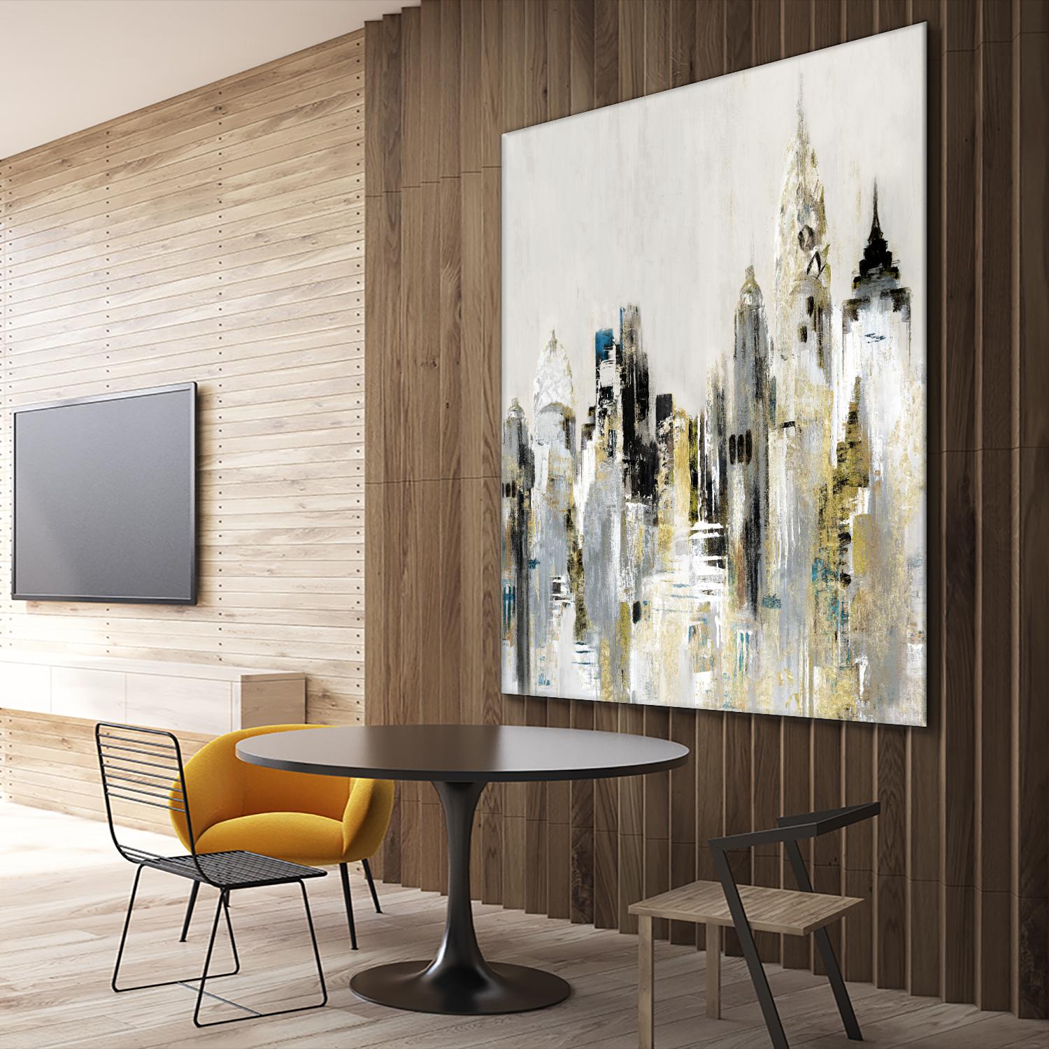 Golden Cityscape by Valeria Mravyan on GIANT ART - gold city scene