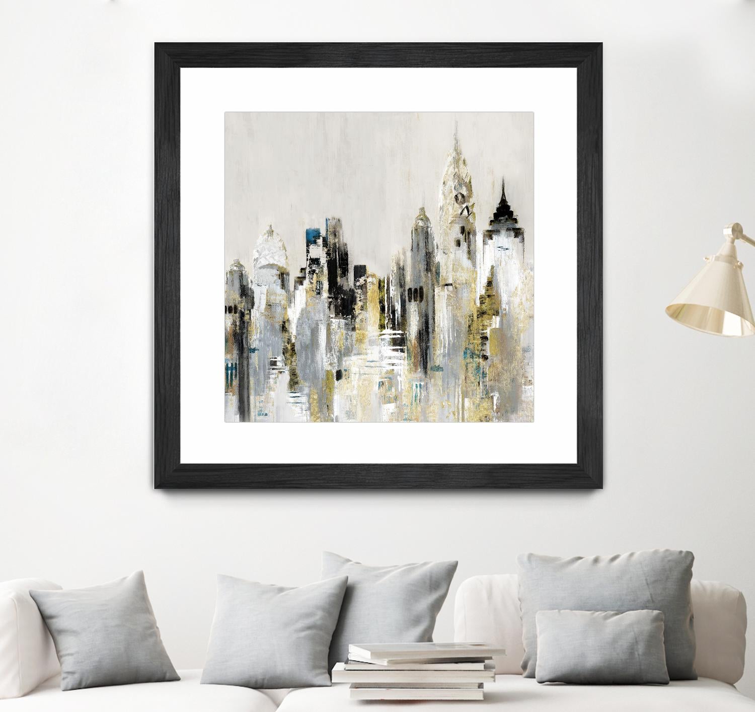 Golden Cityscape by Valeria Mravyan on GIANT ART - gold city scene