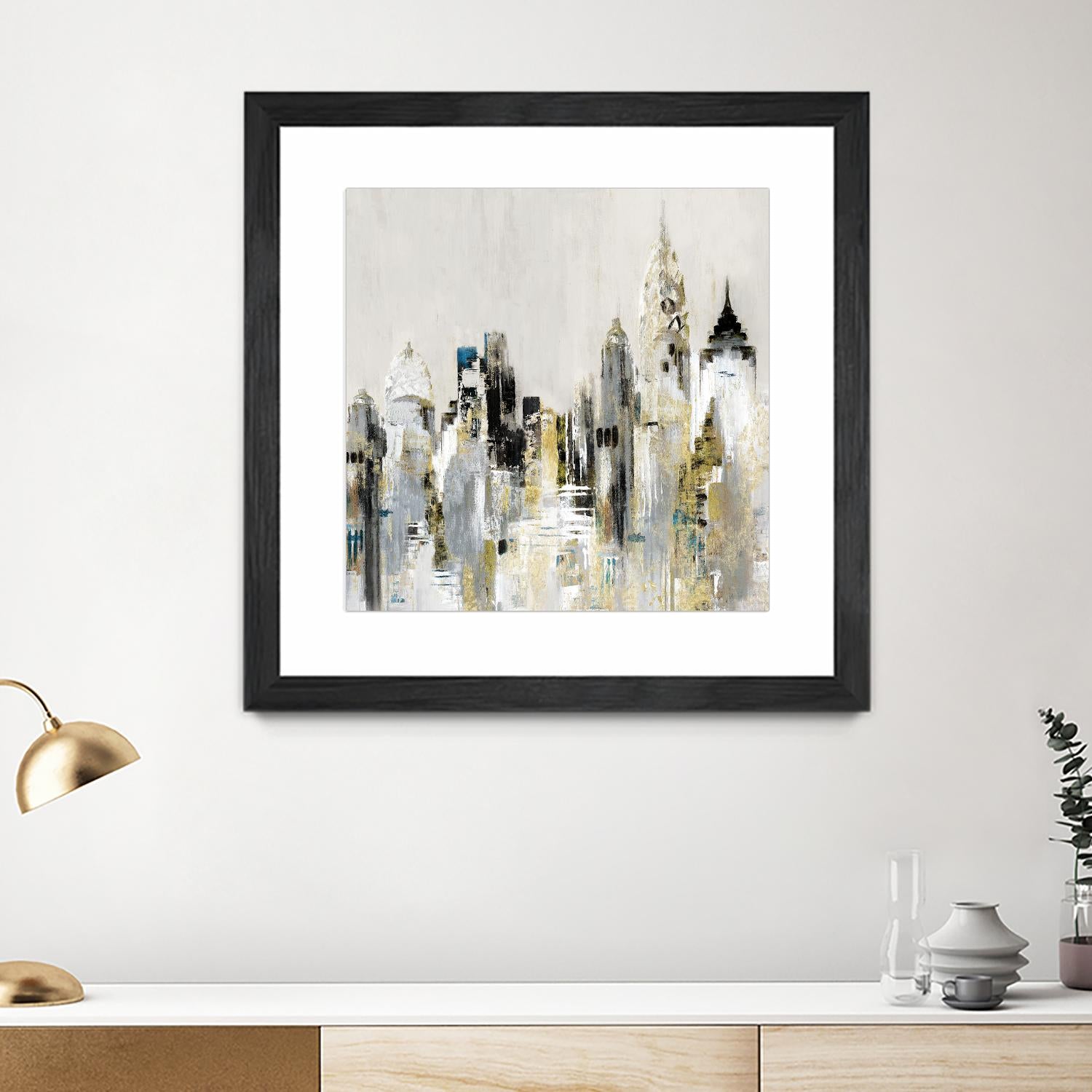 Golden Cityscape by Valeria Mravyan on GIANT ART - gold city scene