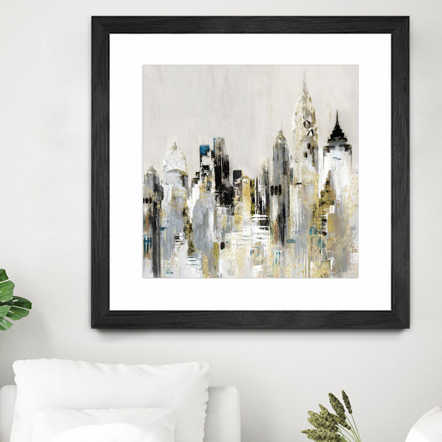 Golden Cityscape by Valeria Mravyan on GIANT ART - gold city scene