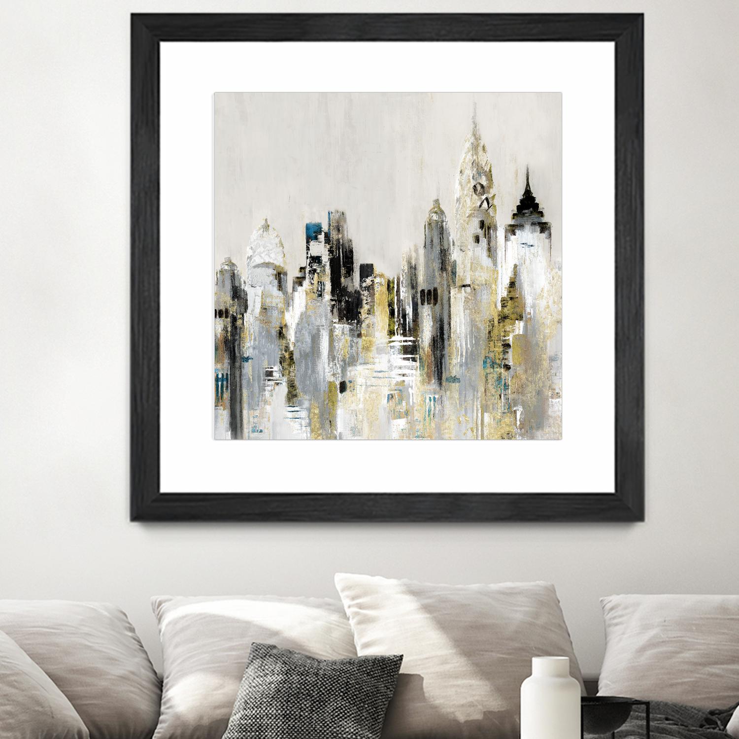 Golden Cityscape by Valeria Mravyan on GIANT ART - gold city scene