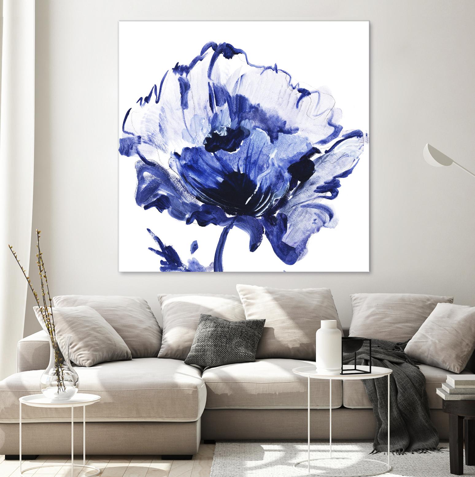 Indigo Flower I by Valeria Mravyan on GIANT ART - white floral