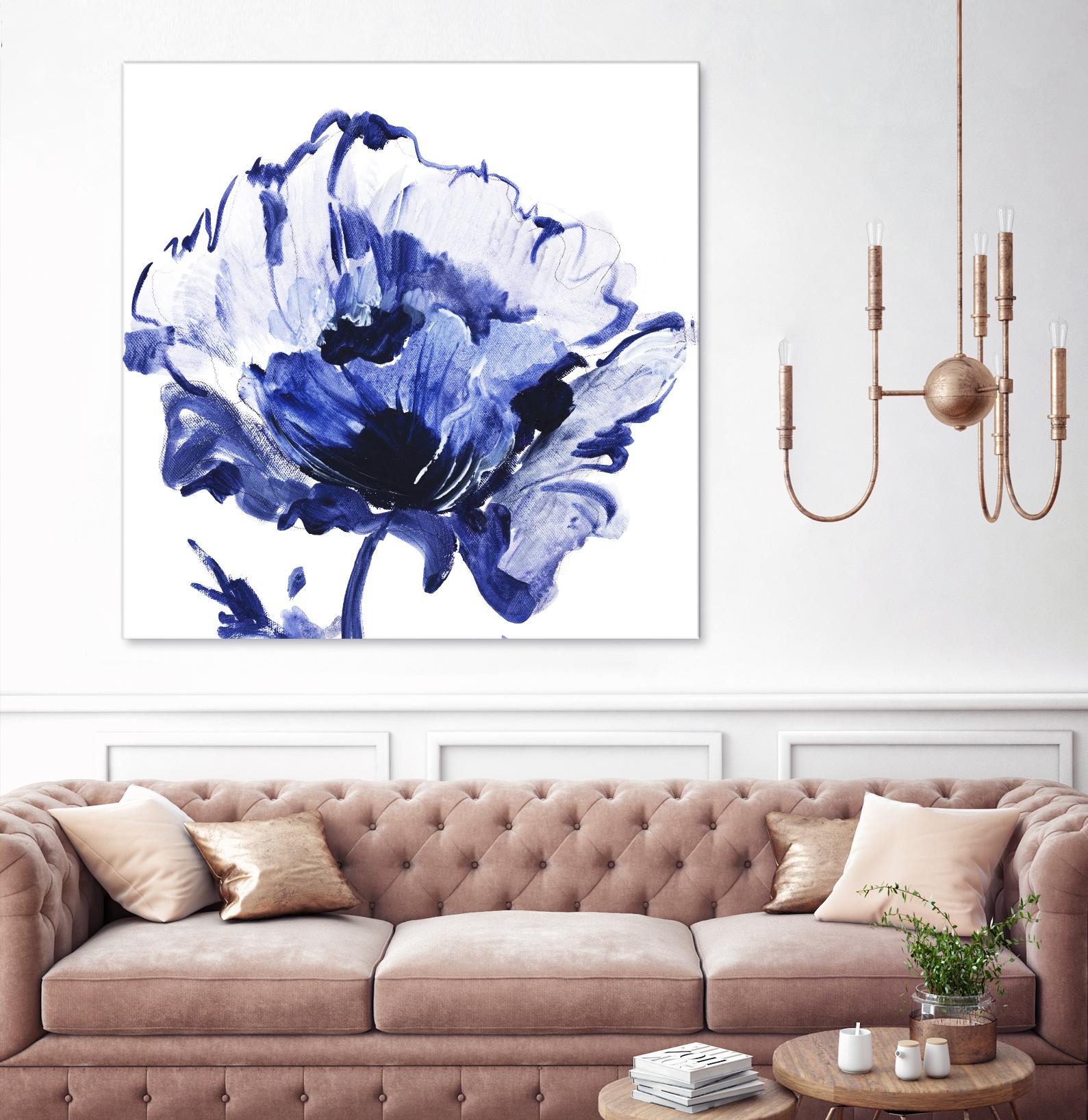 Indigo Flower I by Valeria Mravyan on GIANT ART - white floral