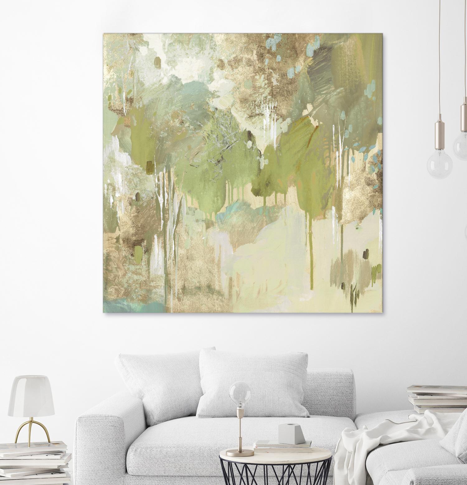 Teal Forest II by Valeria Mravyan on GIANT ART - beige abstract