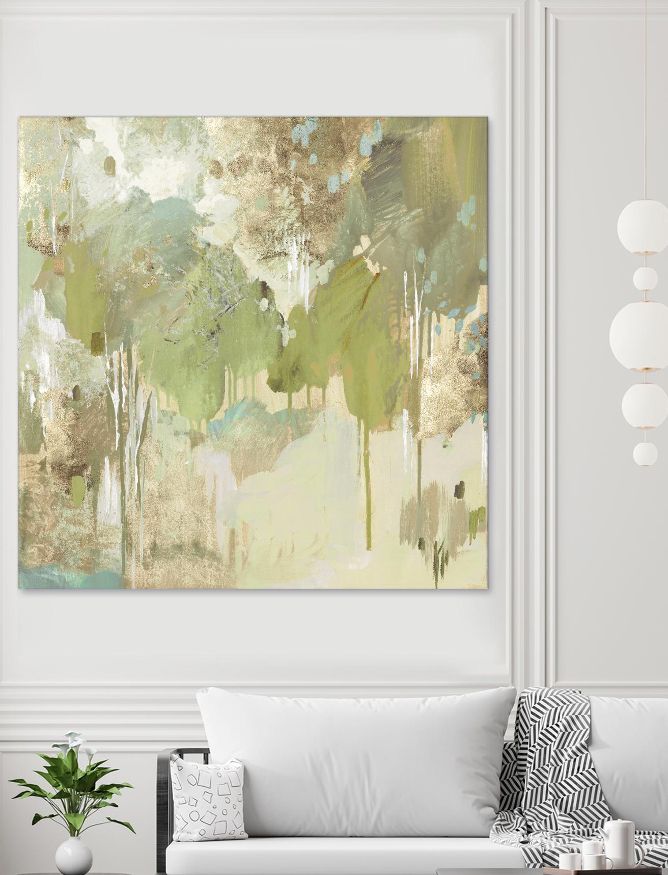 Teal Forest II by Valeria Mravyan on GIANT ART - beige abstract