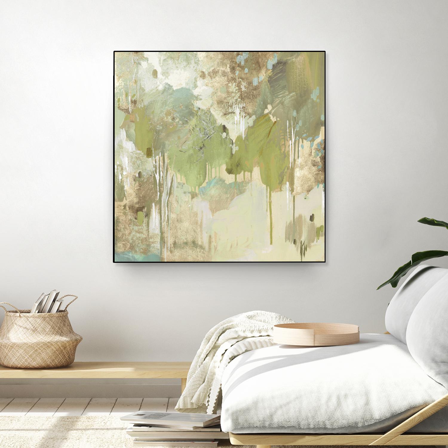 Teal Forest II by Valeria Mravyan on GIANT ART - beige abstract