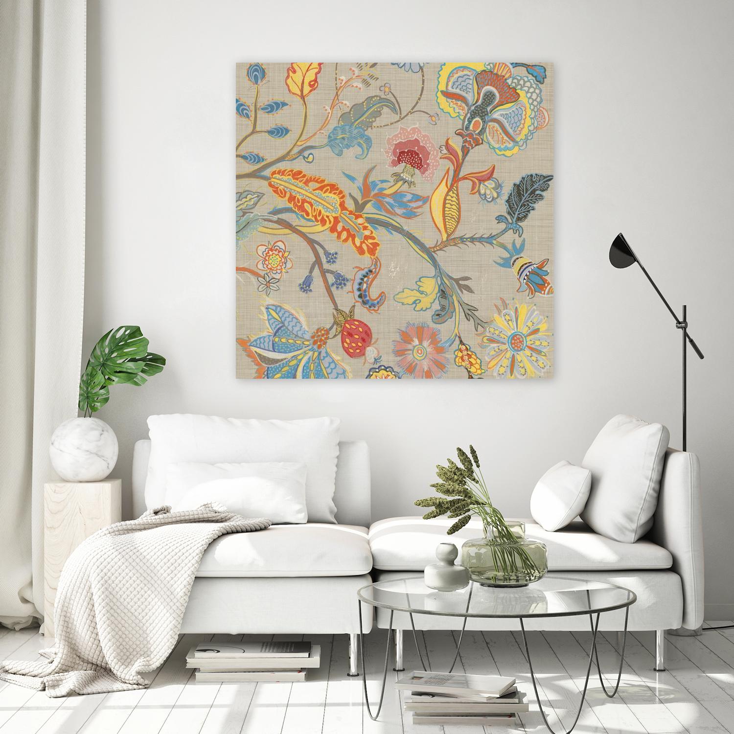 Folklore I by Maya Woods on GIANT ART - beige flowers