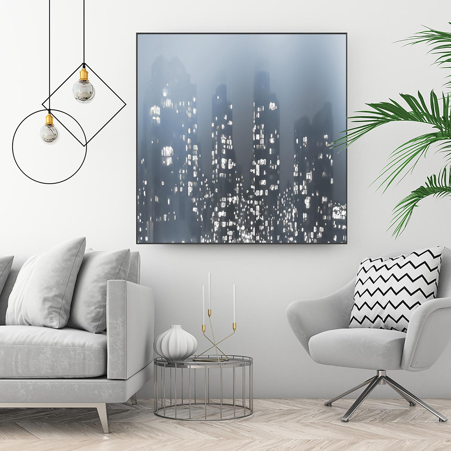 Dark City by Norm Stelfox on GIANT ART - white city scene