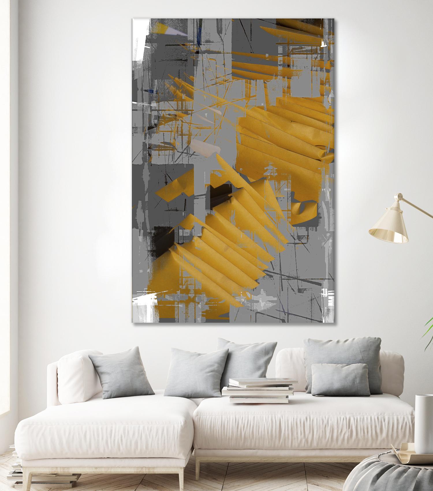DINNER II by Norm Stelfox on GIANT ART - yellow abstract