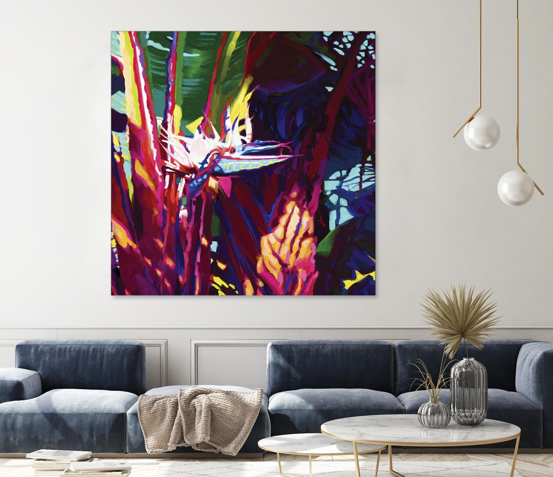 Palm Impressions by Rick Novak on GIANT ART - blue tropical