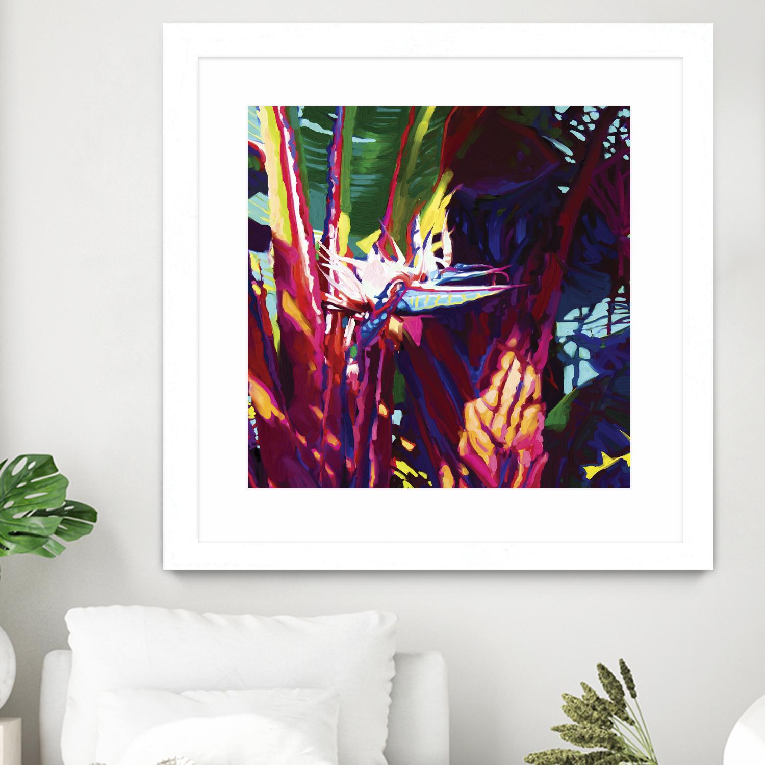 Palm Impressions by Rick Novak on GIANT ART - blue tropical