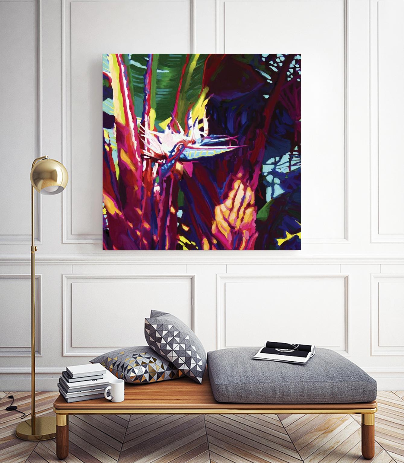 Palm Impressions by Rick Novak on GIANT ART - blue tropical