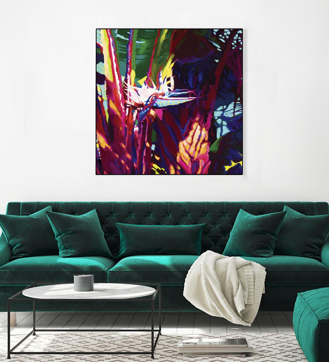 Palm Impressions by Rick Novak on GIANT ART - blue tropical
