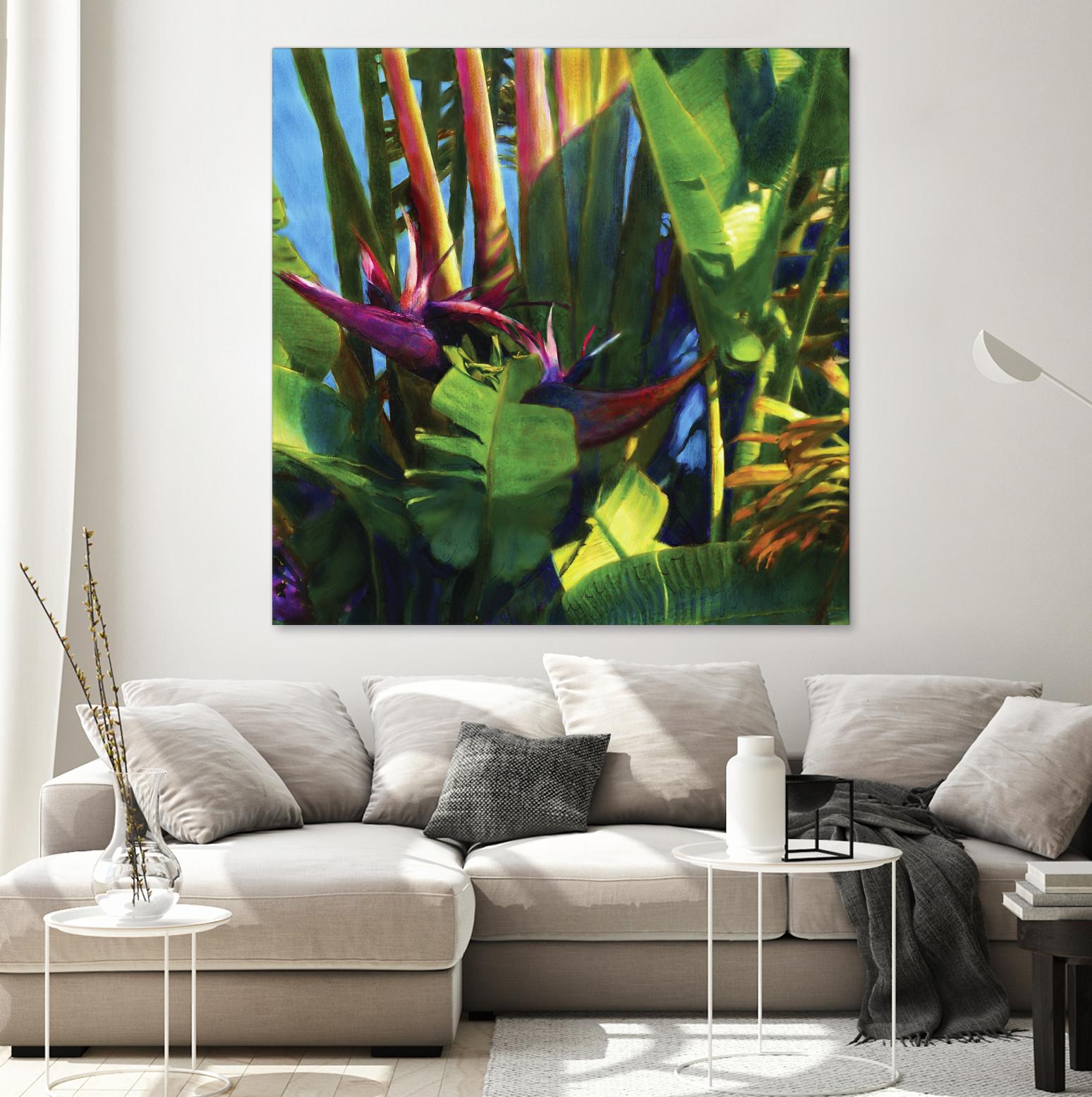 Waters Palm I by Rick Novak on GIANT ART - blue tropical