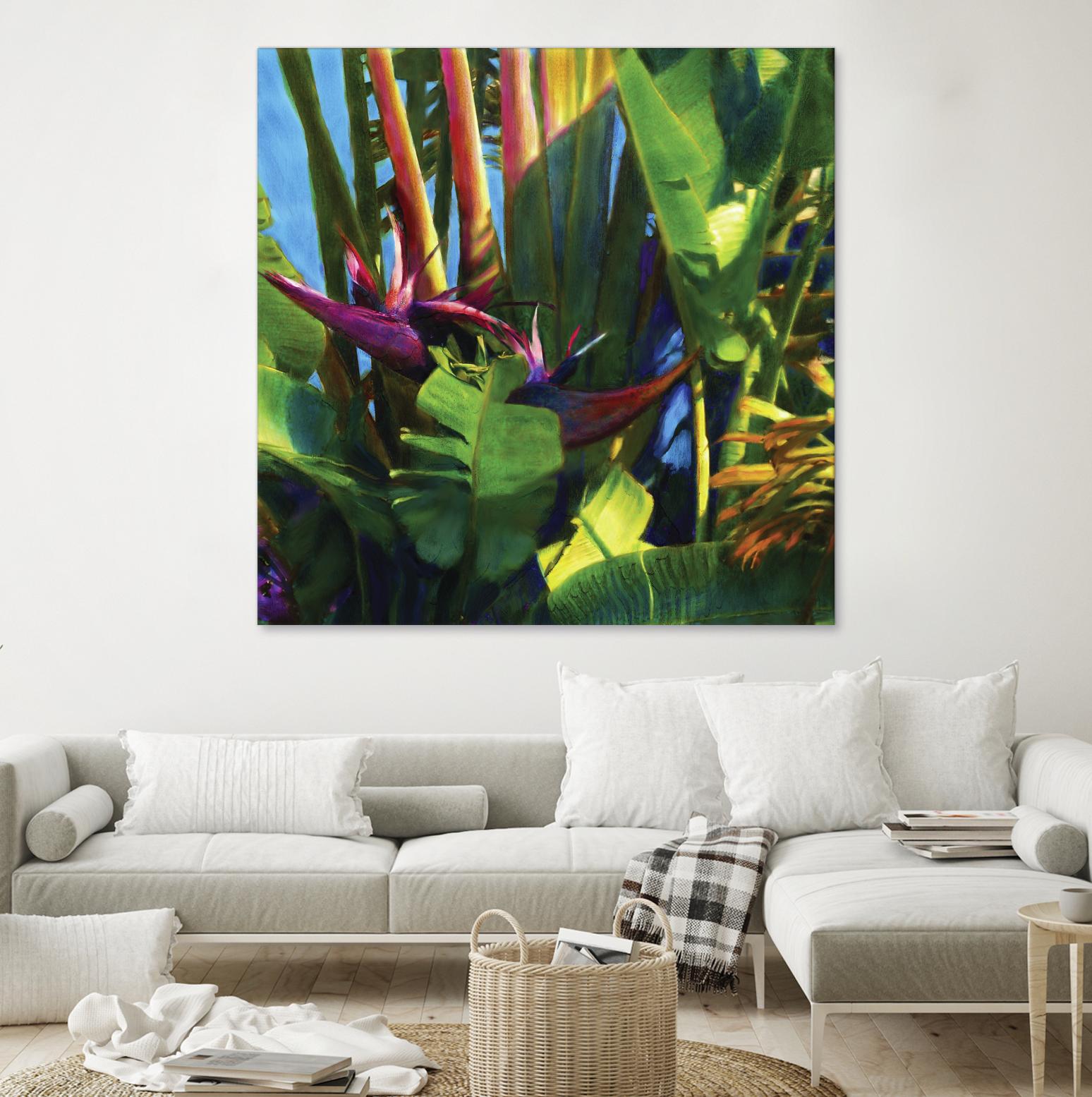 Waters Palm I by Rick Novak on GIANT ART - blue tropical