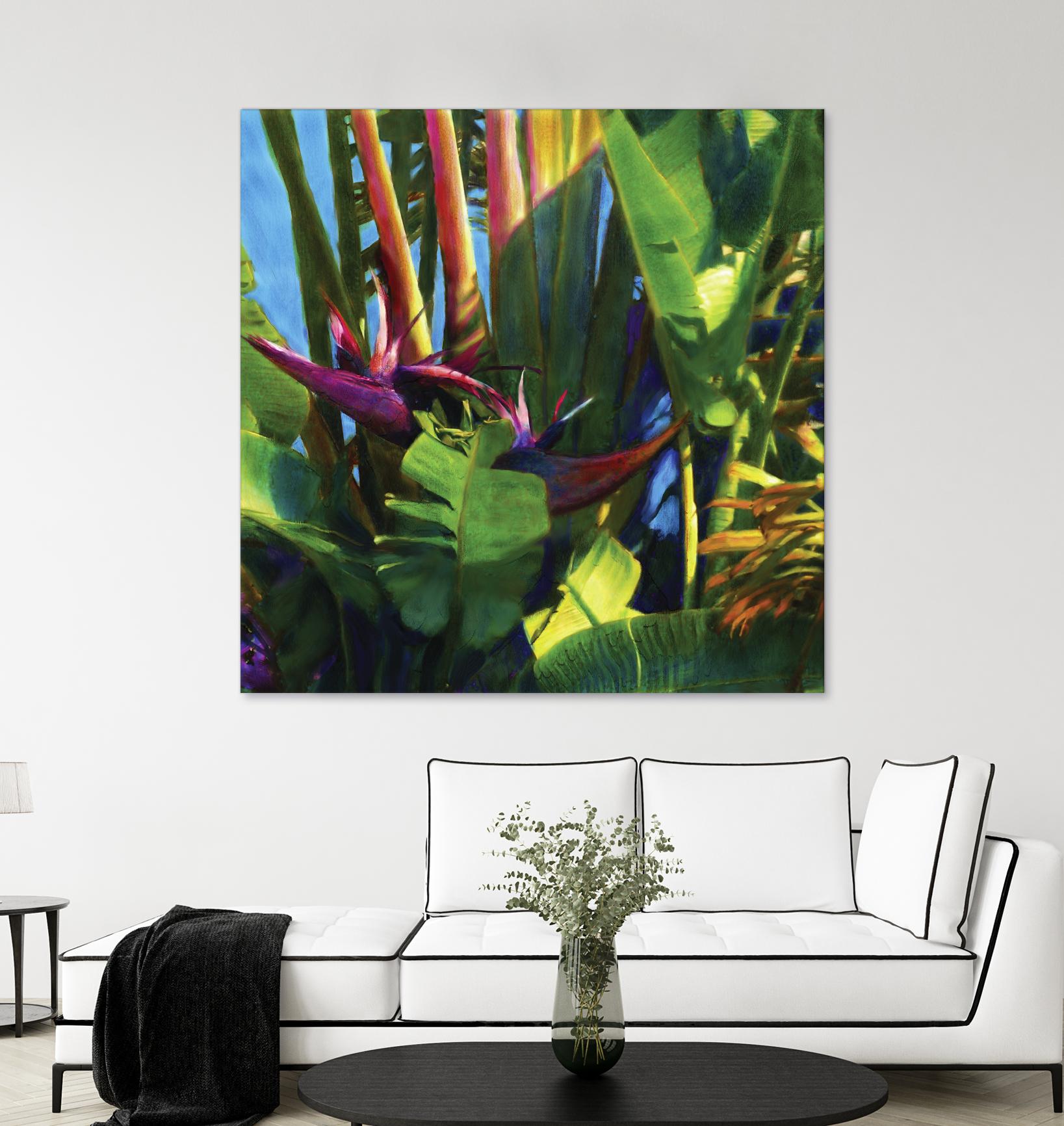 Waters Palm I by Rick Novak on GIANT ART - blue tropical