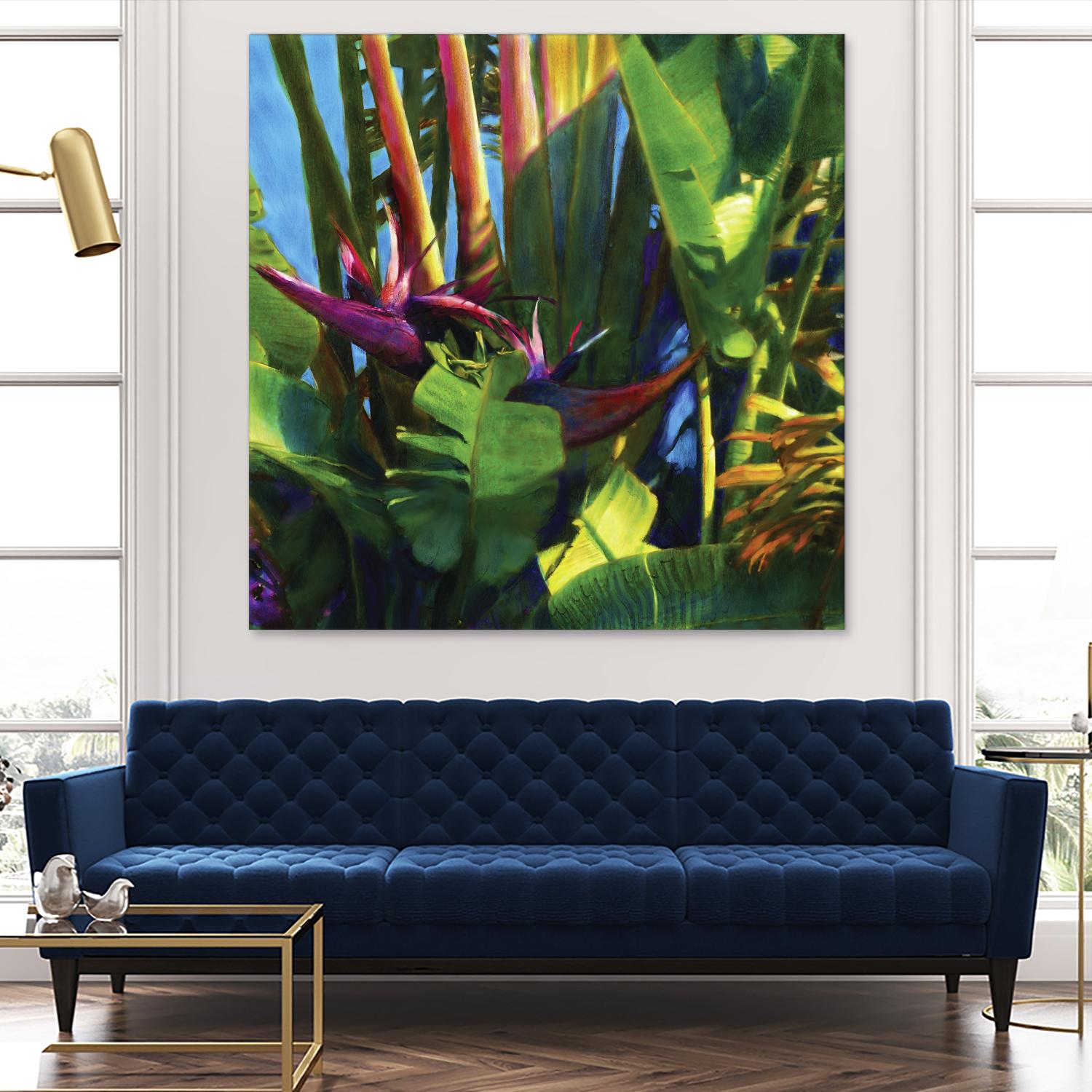 Waters Palm I by Rick Novak on GIANT ART - blue tropical