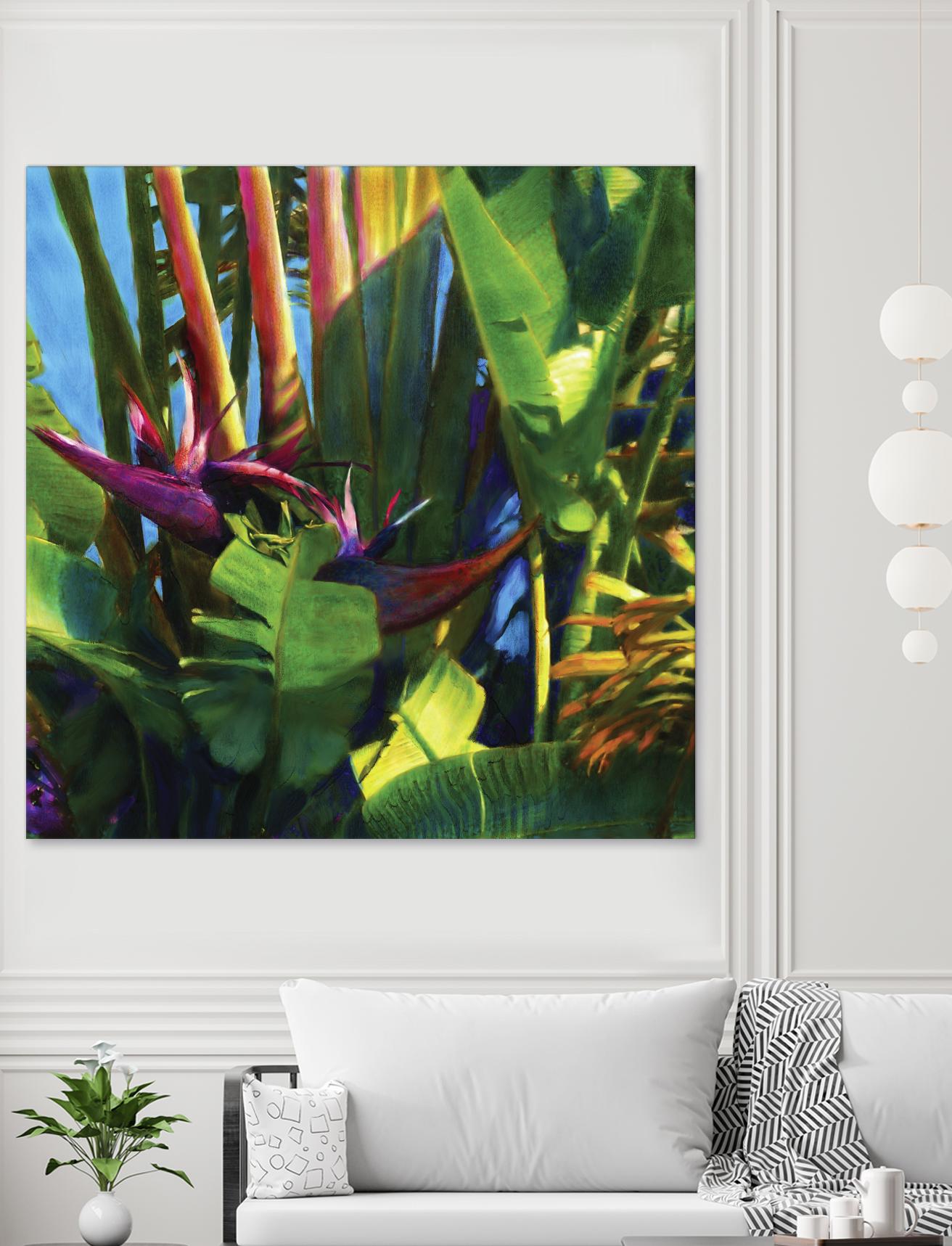 Waters Palm I by Rick Novak on GIANT ART - blue tropical