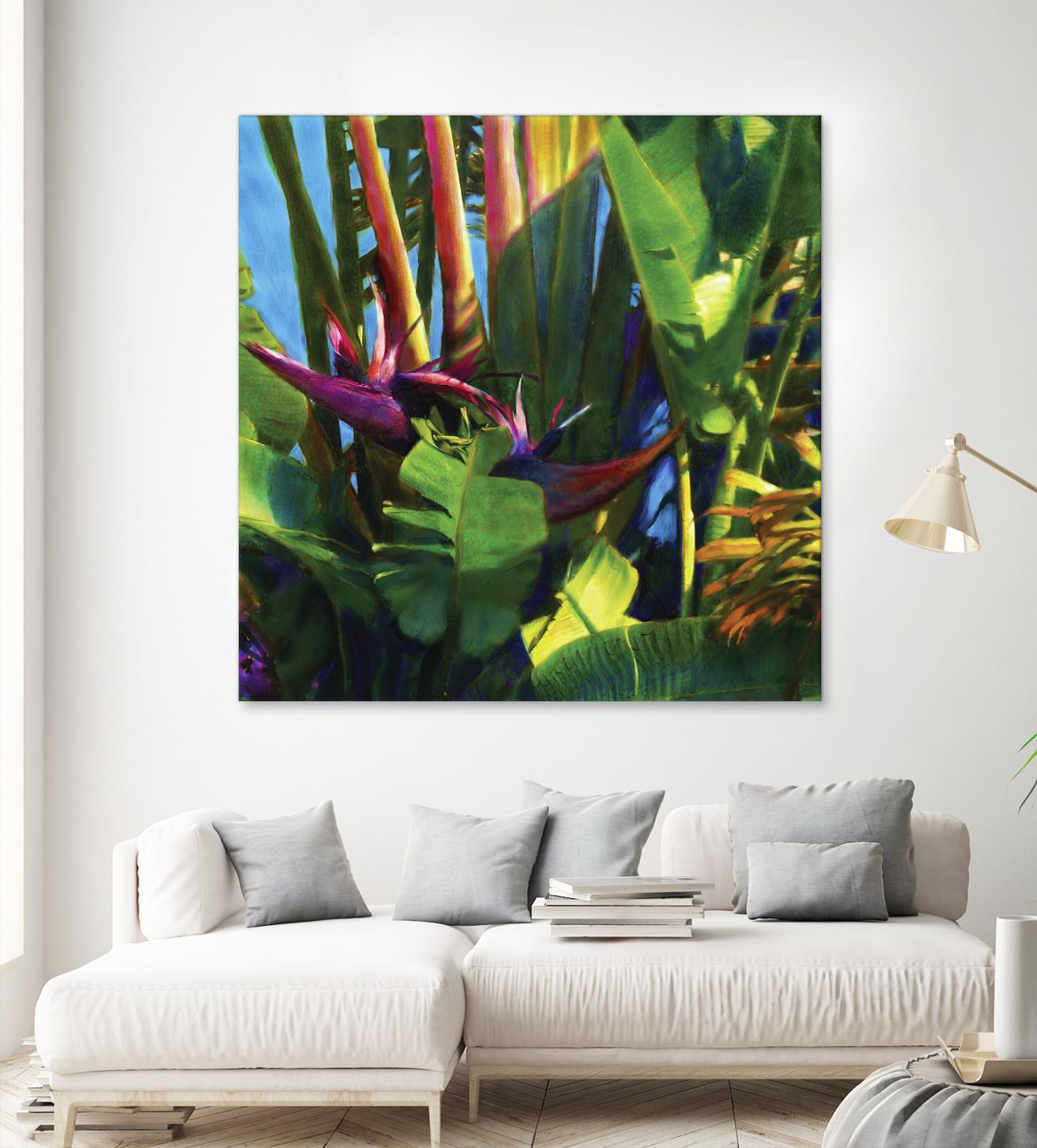 Waters Palm I by Rick Novak on GIANT ART - blue tropical