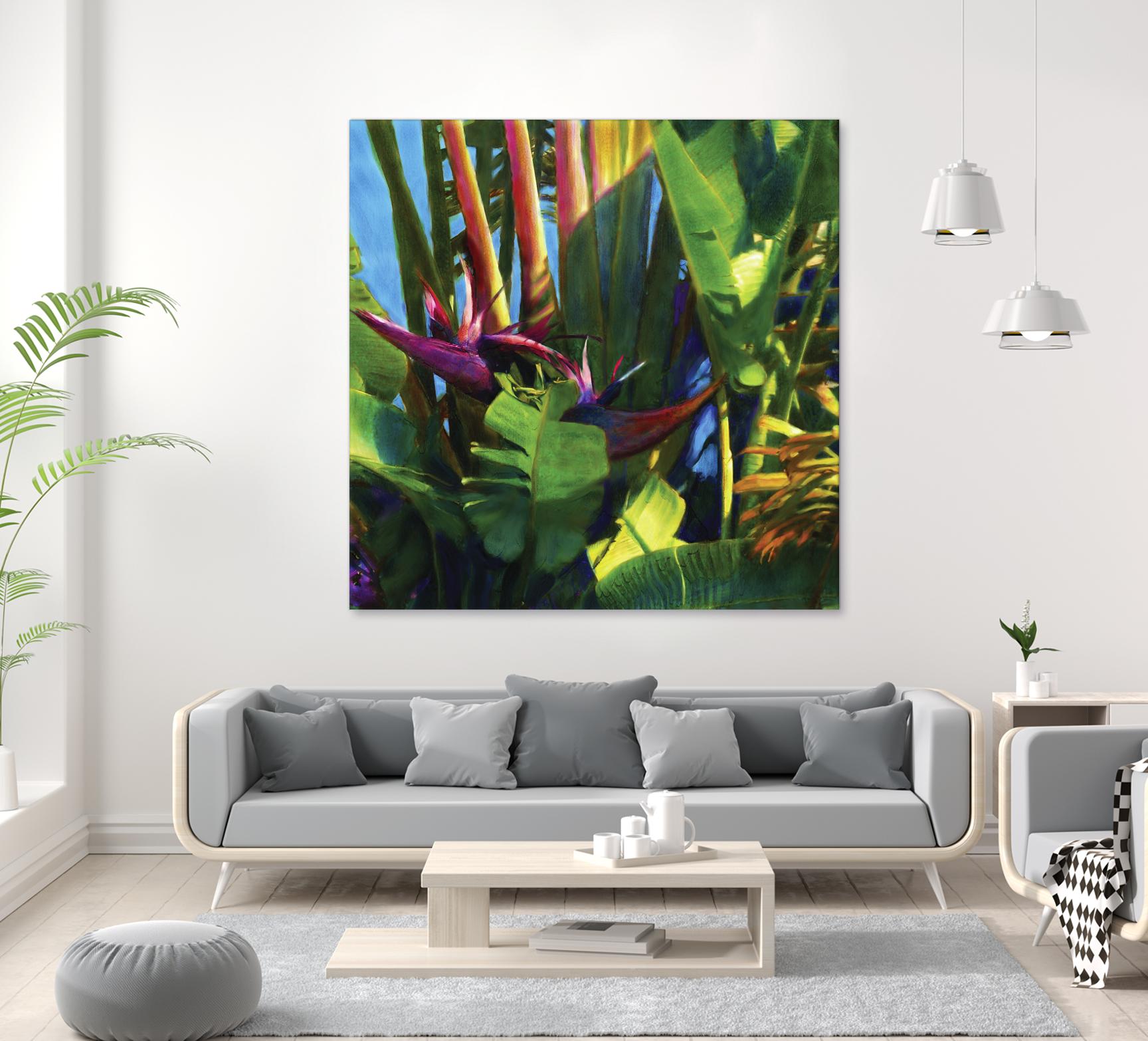Waters Palm I by Rick Novak on GIANT ART - blue tropical
