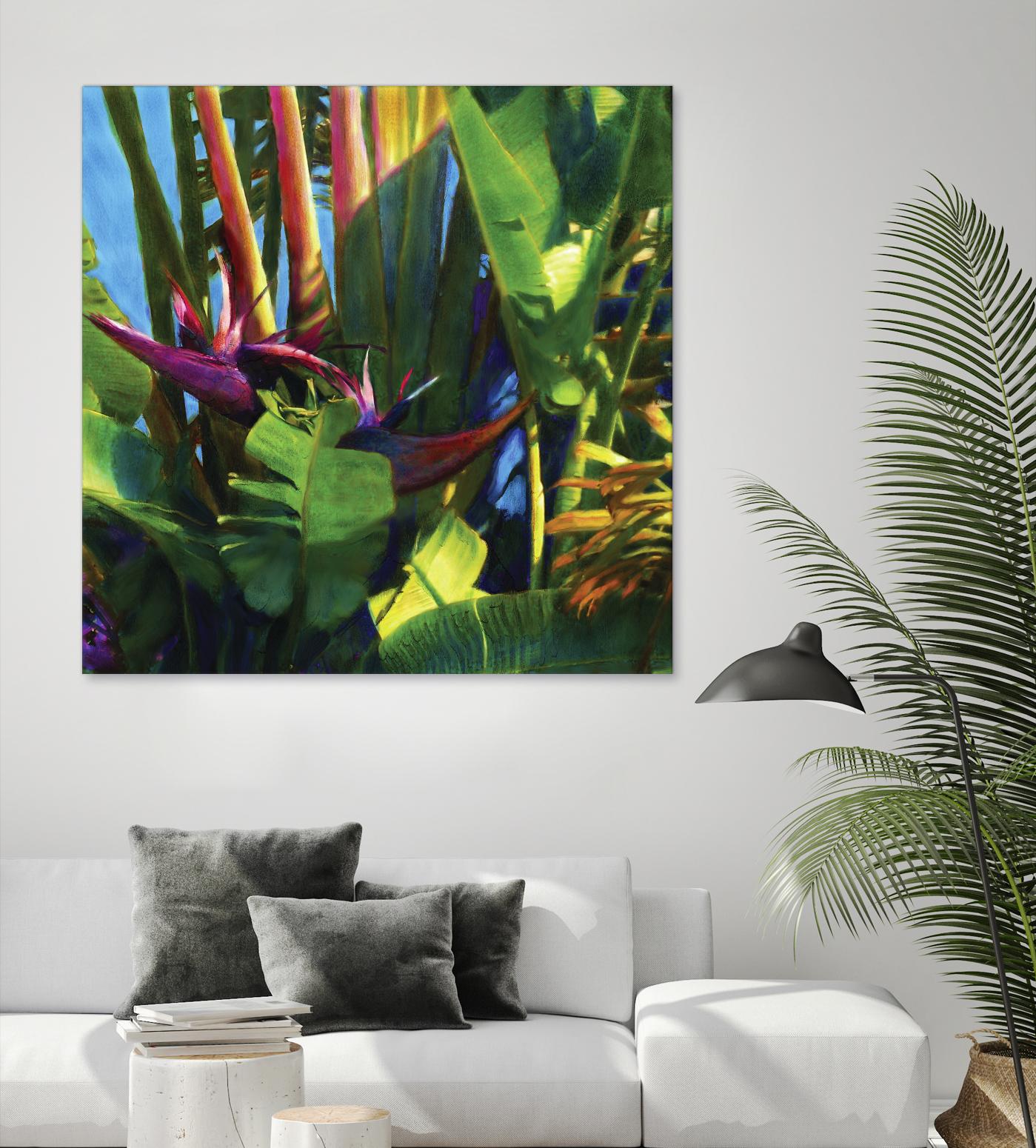 Waters Palm I by Rick Novak on GIANT ART - blue tropical