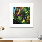Waters Palm I by Rick Novak on GIANT ART - blue tropical