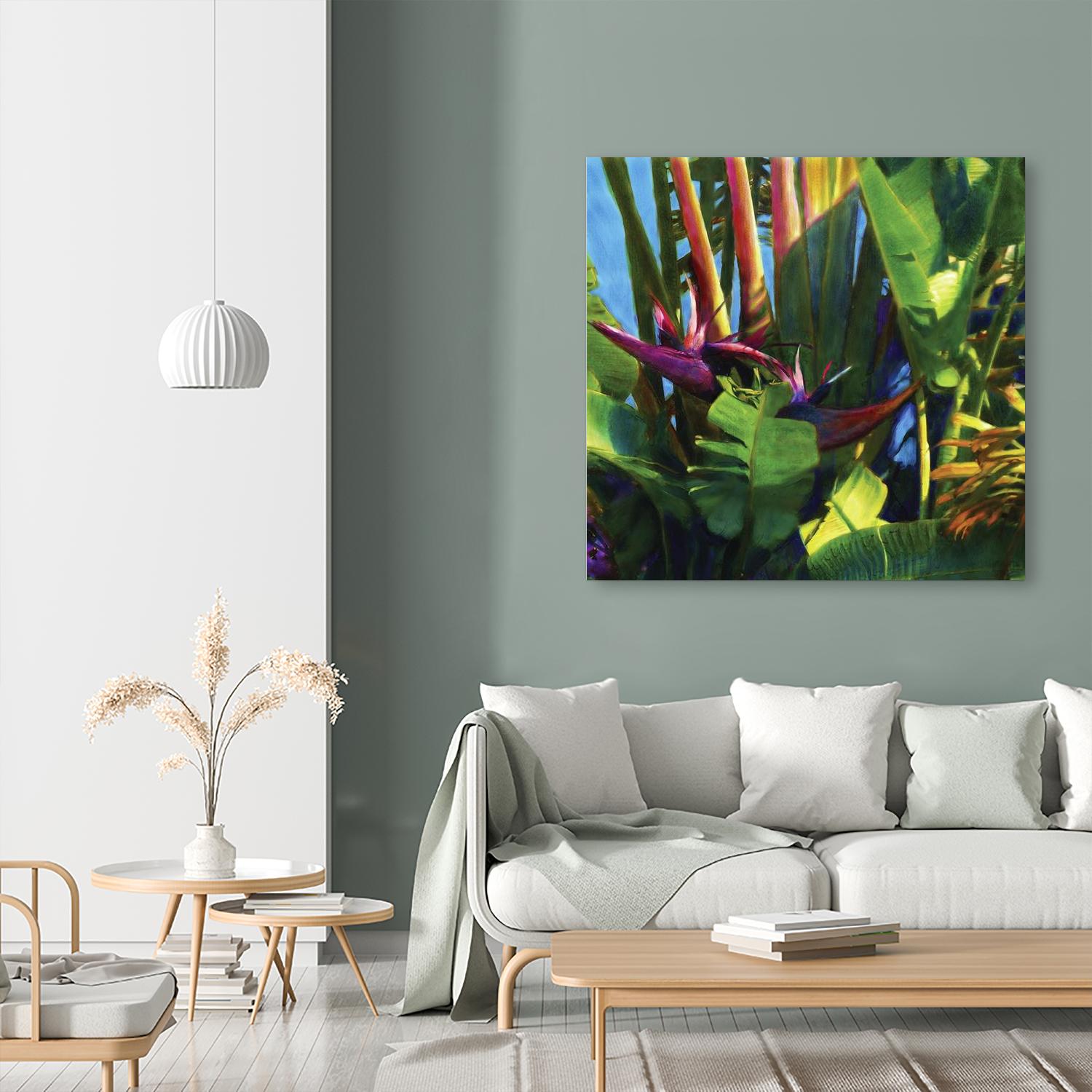 Waters Palm I by Rick Novak on GIANT ART - blue tropical