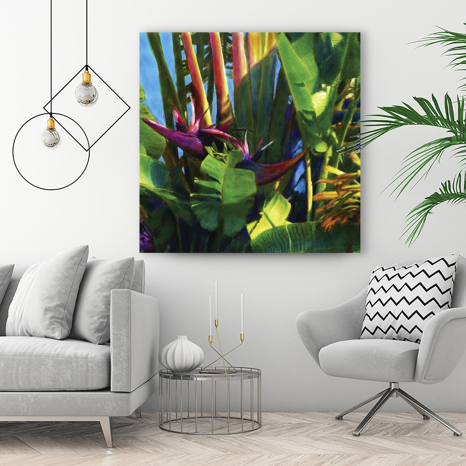 Waters Palm I by Rick Novak on GIANT ART - blue tropical
