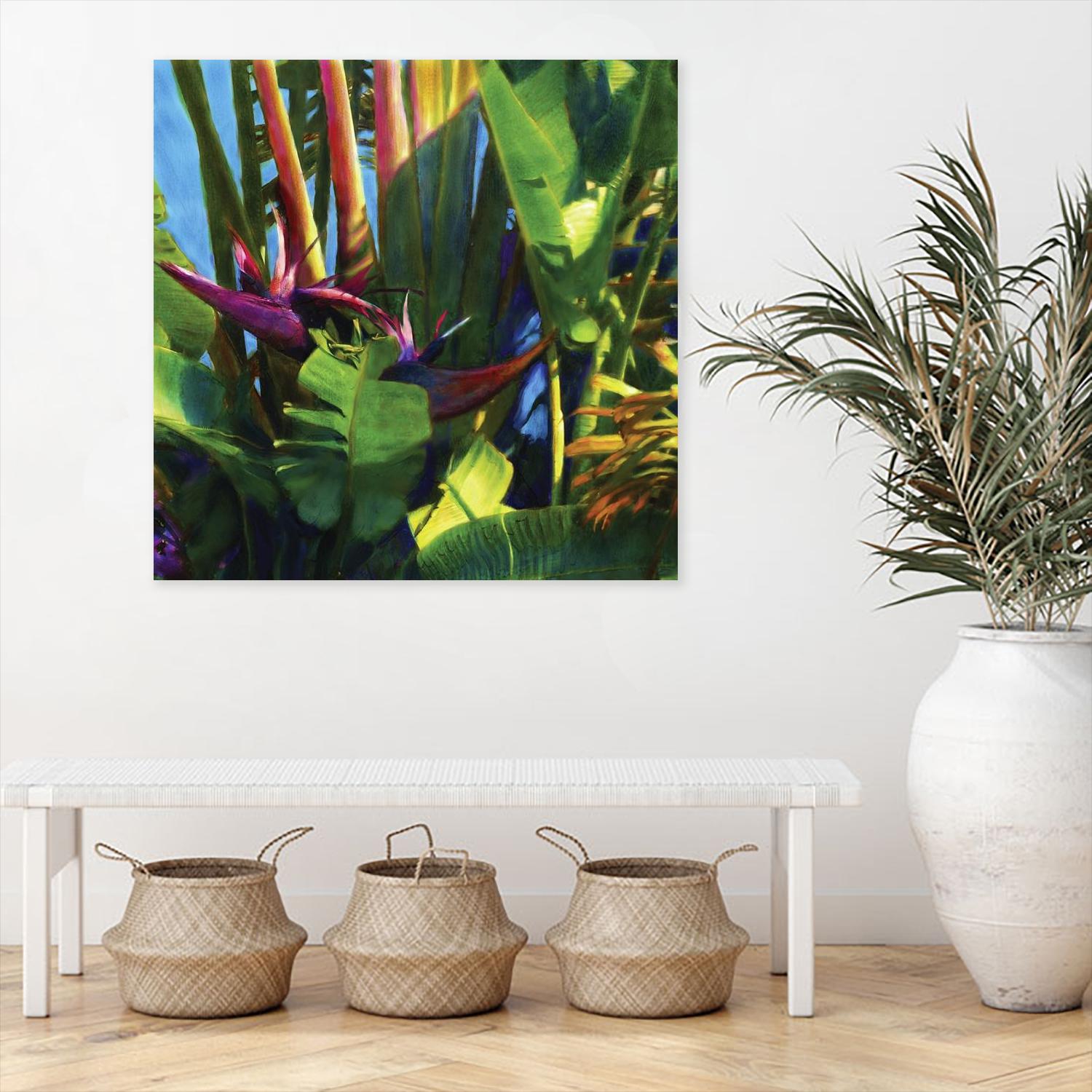Waters Palm I by Rick Novak on GIANT ART - blue tropical