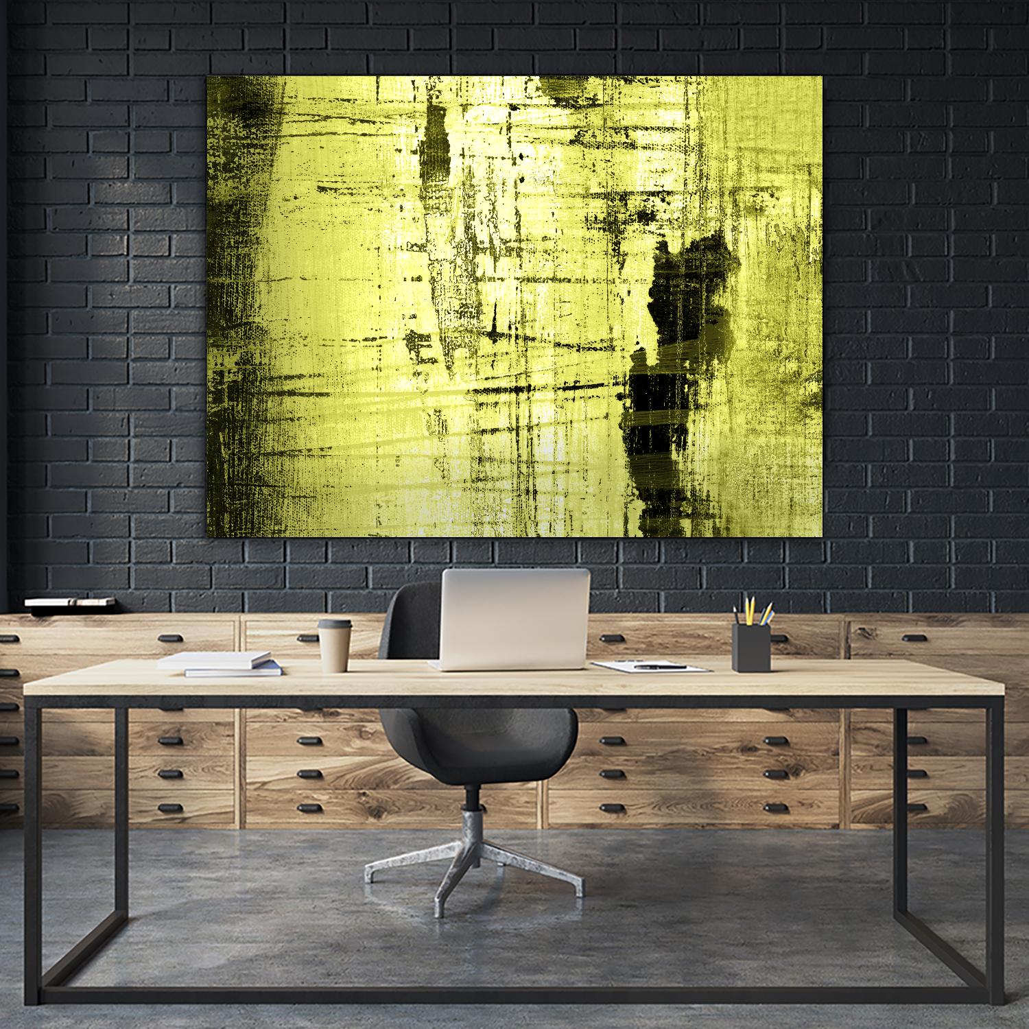 Vert Lime by PI Studio on GIANT ART - black abstract