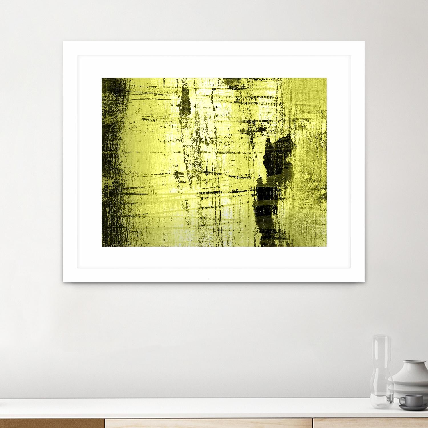 Vert Lime by PI Studio on GIANT ART - black abstract