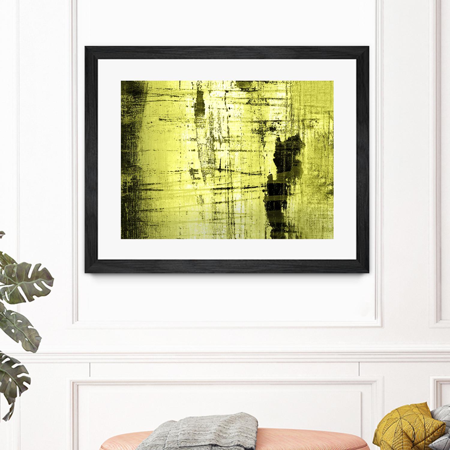 Vert Lime by PI Studio on GIANT ART - black abstract