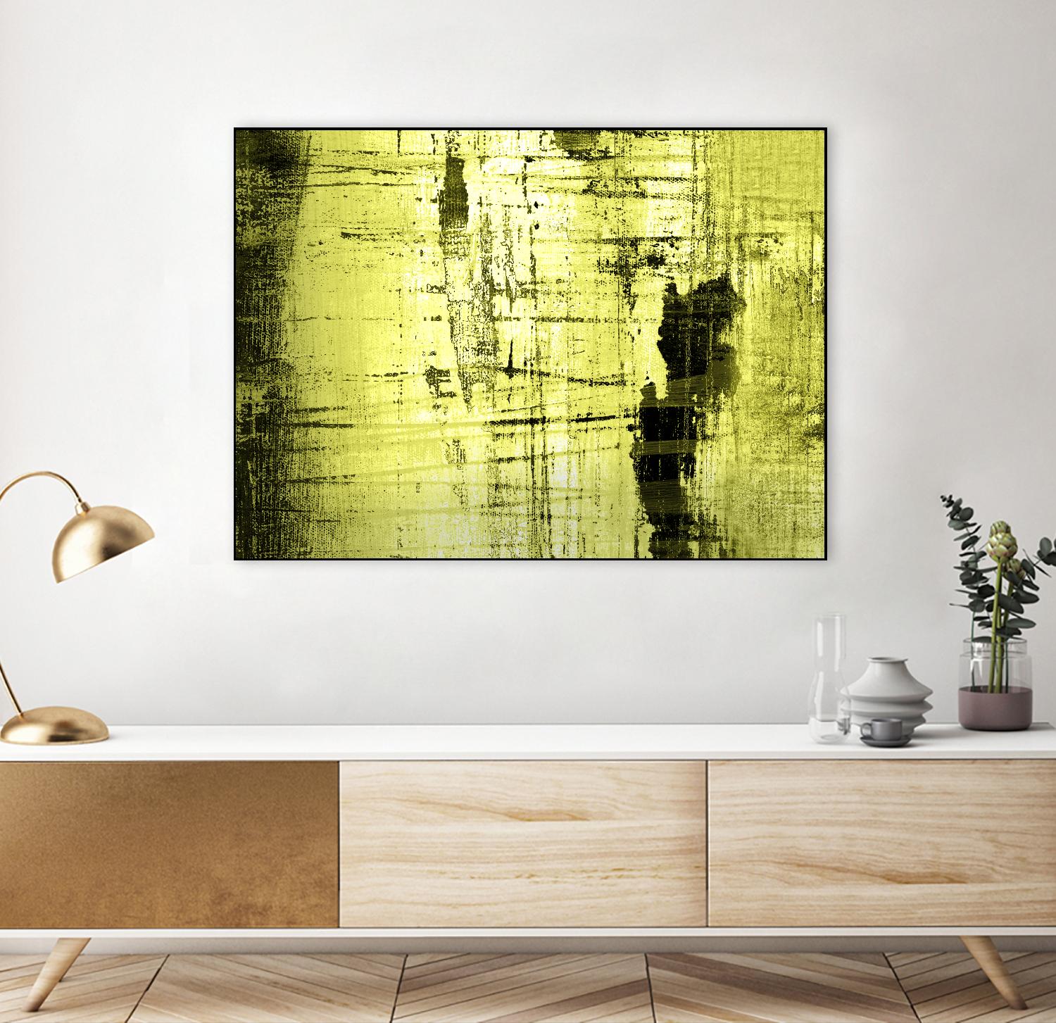 Vert Lime by PI Studio on GIANT ART - black abstract
